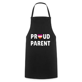 Drapeau lesbien de fier parent - Tablier de cuisine - noir - Devant - AI Model Male 185 dark (185cm)