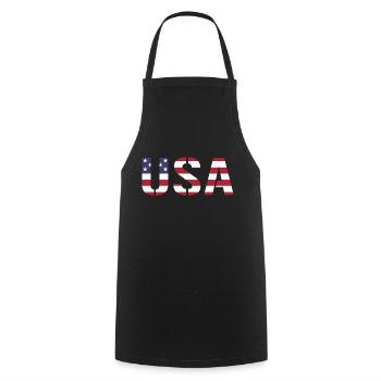 United States in the colors of the American flag flag flag - Cooking Apron - black - Front - AI Model Male 185 dark (185cm)