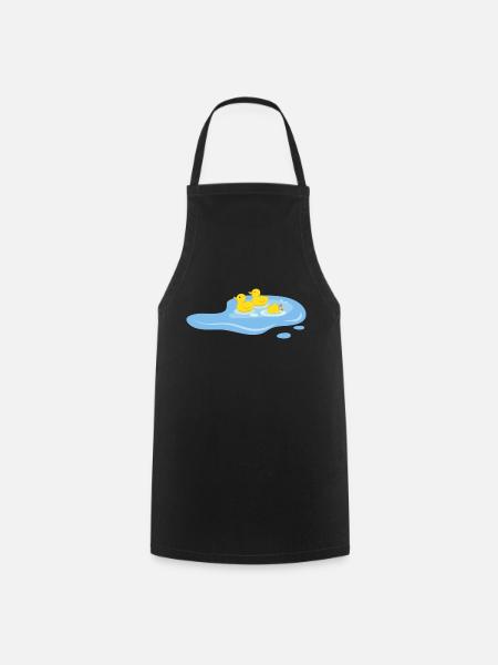 Canards dans une mare - Tablier de cuisine - noir