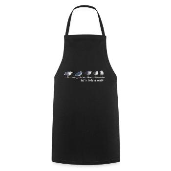 let ́s take a walk seagull beach sea Sylt Hiddensee - Cooking Apron - black - Front - AI Model Male 185 dark (185cm)