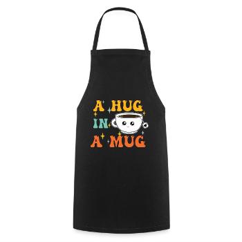 Hug in a Mug - Cooking Apron - black - Front - AI Model Male 185 dark (185cm)