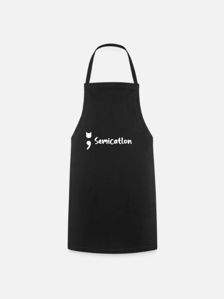 Semicatlon Cat - Cooking Apron - black