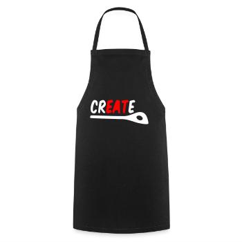 Cooking & Creativity – Create, Cook, Eat Shirt - Cooking Apron - black - Front - AI Model Male 185 dark (185cm)