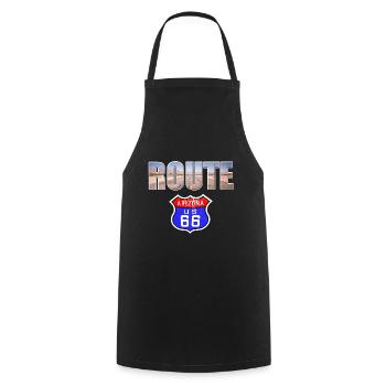 Route 66 - Cooking Apron - black - Front - AI Model Male 185 dark (185cm)