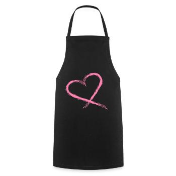 Herz Rosa - Kochschürze - Schwarz - Vorne - AI Model Male 185 dark (185cm)
