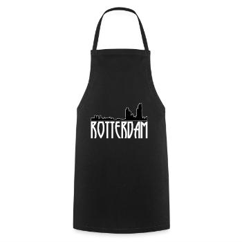 Rotterdam skyline - Cooking Apron - black - Front - AI Model Male 185 dark (185cm)