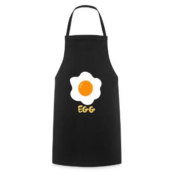 Spiegelei Ei Essen Egg - Kochschürze - Schwarz - Vorne - AI Model Male 185 dark (185cm)
