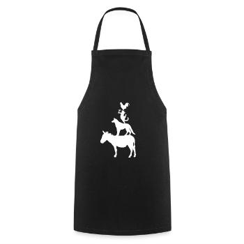 Bremen Town Musicians - Cooking Apron - black - Front - AI Model Male 185 dark (185cm)