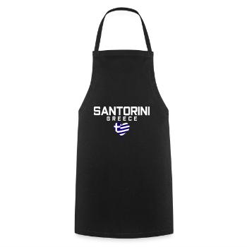 SANTORINI Greece Griechenland - Cooking Apron - black - Front - AI Model Male 185 dark (185cm)