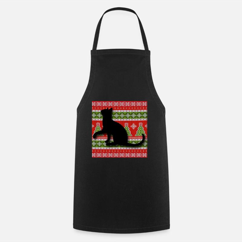 Chats de Noël Chats Chats - Tablier de cuisine - noir