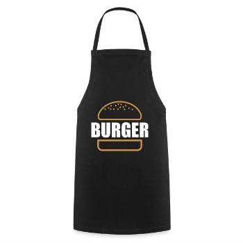 Hamburger hamburger restauration rapide - Tablier de cuisine - noir - Devant - AI Model Male 185 dark (185cm)