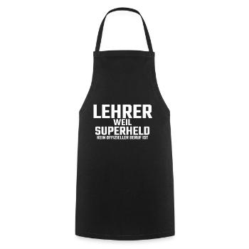 Lehrer - Kochschürze - Schwarz - Vorne - AI Model Male 185 dark (185cm)