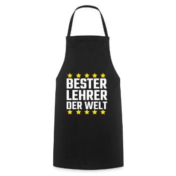 Beste Lehrer der Welt Geschenk für Lehrer Lehrerin - Kochschürze - Schwarz - Vorne - AI Model Male 185 dark (185cm)