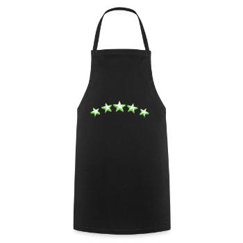 Étoiles vertes - Tablier de cuisine - noir - Devant - AI Model Male 185 dark (185cm)