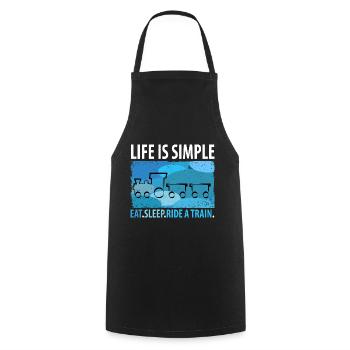 Train Railway Railway Trains Train drivers - Cooking Apron - black - Front - AI Model Male 185 dark (185cm)