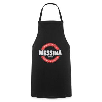Messina Italy City Skyline Home Love - Cooking Apron - black - Front - AI Model Male 185 dark (185cm)