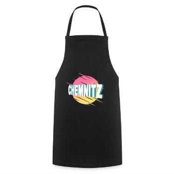 Chemnitz Allemagne City Font Vintage Rétro - Tablier de cuisine - noir - Devant - AI Model Male 185 dark (185cm)