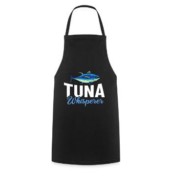 Thon rouge Pêcheur de thon rouge Grec - Tablier de cuisine - noir - Devant - AI Model Male 185 dark (185cm)