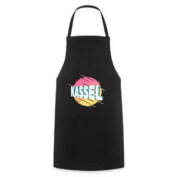Kassel Germany City Font Vintage Retro - Cooking Apron - black - Front - AI Model Male 185 dark (185cm)
