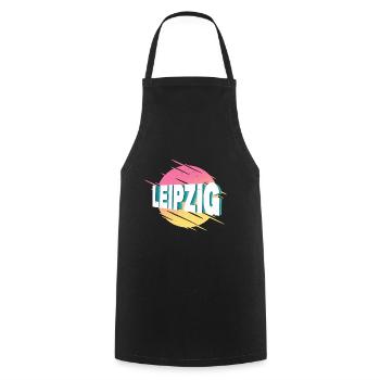 Leipzig Deutschland Stadt Schrift Vintage Retro - Kochschürze - Schwarz - Vorne - AI Model Male 185 dark (185cm)