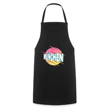 Munich Germany City Font Vintage Retro - Cooking Apron - black - Front - AI Model Male 185 dark (185cm)