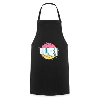 Reutlingen Germany City Font Vintage Retro - Cooking Apron - black - Front - AI Model Male 185 dark (185cm)