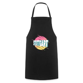 Stuttgart Germany City Font Vintage Retro - Cooking Apron - black - Front - AI Model Male 185 dark (185cm)