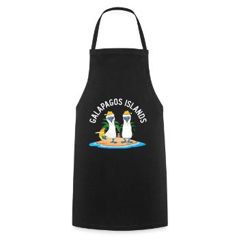 Galapagos Islands Blue-footed Christmas - Cooking Apron - black - Front - AI Model Male 185 dark (185cm)