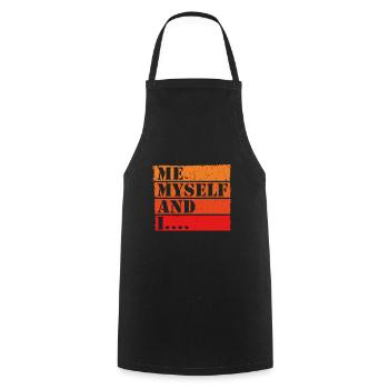 Moi moi-même et moi Retro Quote Statement - Tablier de cuisine - noir - Devant - AI Model Male 185 dark (185cm)