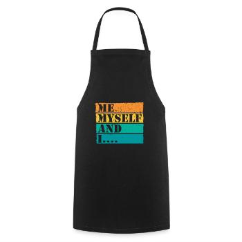 Moi moi-même et moi Retro Quote Statement - Tablier de cuisine - noir - Devant - AI Model Male 185 dark (185cm)