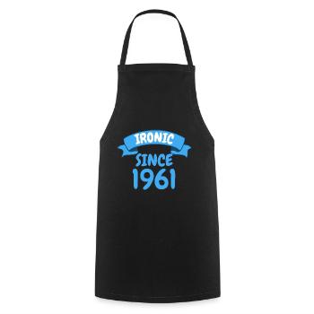 Ironic since 1961 Party Gift 62nd Birthday - Cooking Apron - black - Front - AI Model Male 185 dark (185cm)