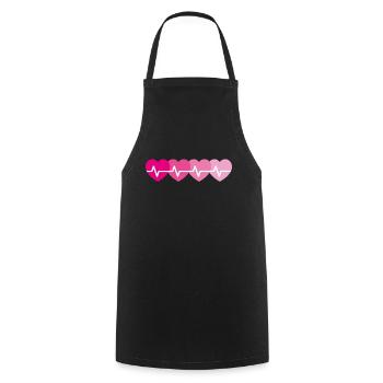 Fréquence Heart Pulse Heartline - Tablier de cuisine - noir - Devant - AI Model Male 185 dark (185cm)