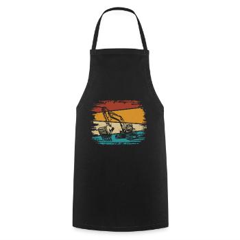 Excavatrice - Tablier de cuisine - noir - Devant - AI Model Male 185 dark (185cm)