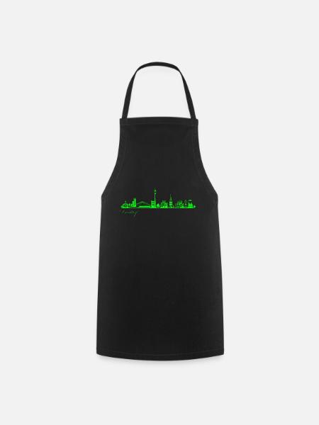 Dusseldorf Germany skyline urban panorama germany - Cooking Apron - black