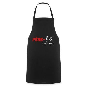Père fect Depuis 2019 - Tablier de cuisine - noir - Devant - AI Model Male 185 dark (185cm)
