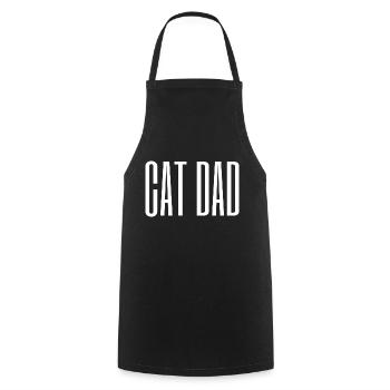 CAT DAD - Kochschürze - Schwarz - Vorne - AI Model Male 185 dark (185cm)