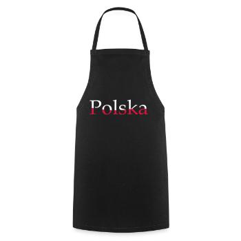 Polska - Poland - Cooking Apron - black - Front - AI Model Male 185 dark (185cm)