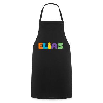 Name - Elias - Cooking Apron - black - Front - AI Model Male 185 dark (185cm)