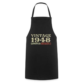 1948 Vintage :76e Anniversaire Cadeau Rétro Unique - Tablier de cuisine - noir - Devant - AI Model Male 185 dark (185cm)