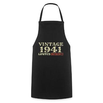 1941 Vintage :83e Anniversaire Cadeau Rétro Unique - Tablier de cuisine - noir - Devant - AI Model Male 185 dark (185cm)