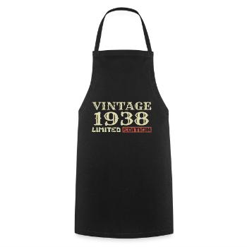 1938 Vintage :86e Anniversaire Cadeau Rétro Unique - Tablier de cuisine - noir - Devant - AI Model Male 185 dark (185cm)