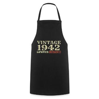 1942 Vintage :82e Anniversaire Cadeau Rétro Unique - Tablier de cuisine - noir - Devant - AI Model Male 185 dark (185cm)