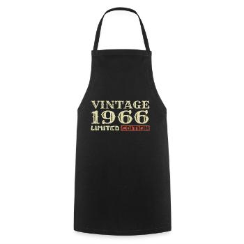 1966 Vintage :58e Anniversaire Cadeau Rétro Unique - Tablier de cuisine - noir - Devant - AI Model Male 185 dark (185cm)