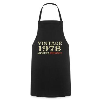 1978 Vintage :46e Anniversaire Cadeau Rétro Unique - Tablier de cuisine - noir - Devant - AI Model Male 185 dark (185cm)