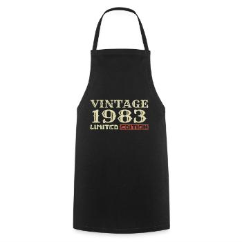 1983 Vintage :41e Anniversaire Cadeau Rétro Unique - Tablier de cuisine - noir - Devant - AI Model Male 185 dark (185cm)