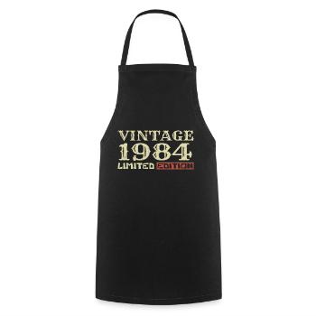 1984 Vintage :40e Anniversaire Cadeau Rétro Unique - Tablier de cuisine - noir - Devant - AI Model Male 185 dark (185cm)