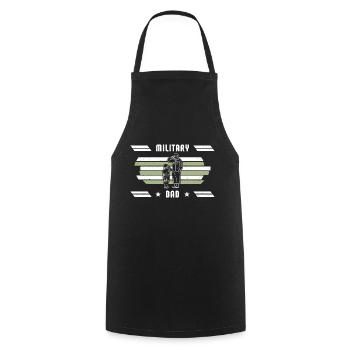 Dad Dad Father's Day Military Soldier - Cooking Apron - black - Front - AI Model Male 185 dark (185cm)
