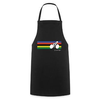 Weltmeister im Radfahren #2 - Kochschürze - Schwarz - Vorne - AI Model Male 185 dark (185cm)