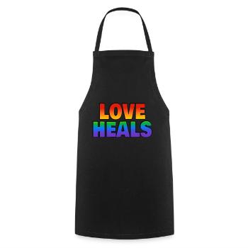 Liebe heilt LGBTQ-Regenbogen - Kochschürze - Schwarz - Vorne - AI Model Male 185 dark (185cm)