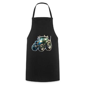 Traktor - Kochschürze - Schwarz - Vorne - AI Model Male 185 dark (185cm)